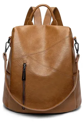 Produktbild von Diebstahlsichere Damenrucksack aus Kunstleder für Schule und Arbeit