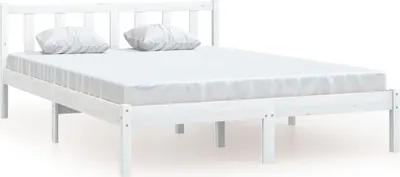 Produktbild von vidaXL Massivholzbett Weiß Kiefer 120x190 cm