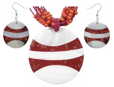 Produktbild von Set aus Hals-Kette und Ohrringen mit Muschel