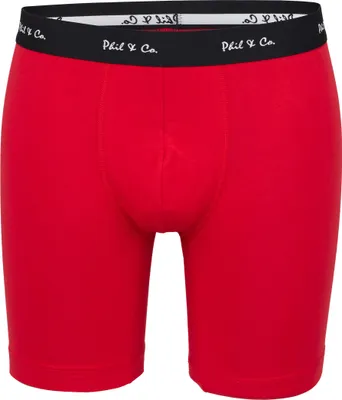 Produktbild von Phil Co. Berlin Herren Retro Boxer 4-Pack Long Boxer - Black + Chilli Pepper - Größe L