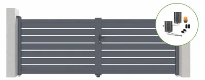 Produktbild von Flügeltor elektrisch 4m VOGEL H.140cm + Drehtorantrieb BUNKER B500