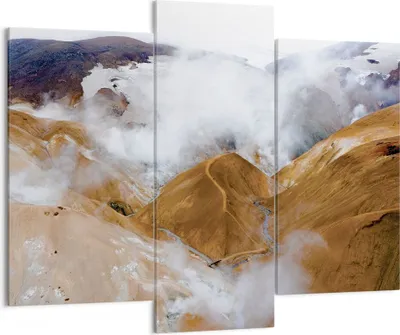 Produktbild von Bild auf Leinwand - Leinwandbild - 3 Teile - Berge Wolken Landschaft - 130x100cm - Wand Bild - Wanddeko - Wandbilder - Leinwanddruck - Bilder - Wanddekoration - Leinwand bilder - CB130x100-4711