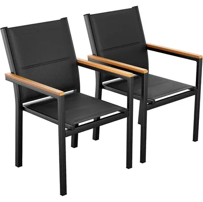 Immagine prodotto di Set di 2 sedie da giardino CL03002-2, resistenti alle intemperie, nere