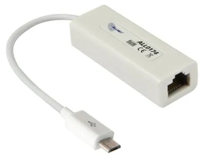 Produktbild von ALLNET Micro USB 2.0 -> Fast Ethernet RJ45 Netzwerkkarte ALL0174 ALLTRAVEL