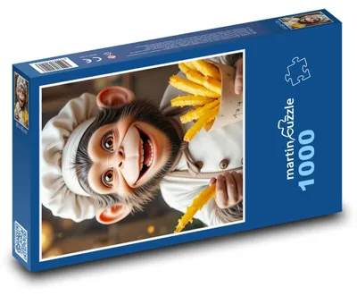 Obrázek produktu pro Puzzle 1000 Opice a hranolky smíchu - martinpuzzle