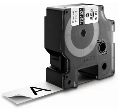 Image de Dymo 1734524 Ruban Dymo Rhino IND, nylon 24 mm x 3,5 m noir sur blanc