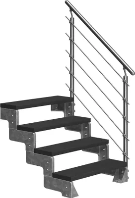 Produktbild von Dolle Außentreppe Gardentop 72-88cm Geschosshöhe mit Trimax anthrazit 100cm breit mit Prova-Geländer