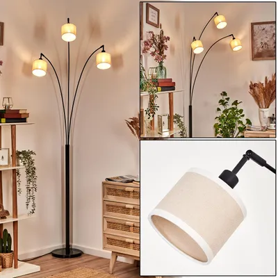 Produktbild von Schiavonea Stehlampe aus Metall/Stoff in Schwarz/Beige/Weiß