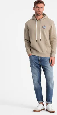 Produktbild von Ombre Clothing Herren-Kapuzenpullover mit Kapuze Jawo sandig S