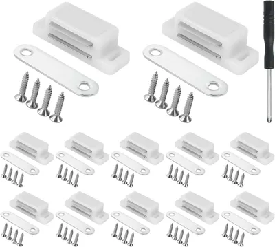 Produktbild von Magnetische Türverriegelungen 12 Stück, Starke Magnetische Riegel, Mit Schrauben, Für Küche, Kleiderschrank