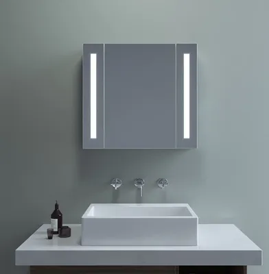Produktbild von Spiegelschrank Bad mit Beleuchtung Badspiegel Badezimmerspiegel mit Ablage Badspiegelschrank Weiß 60 cm mit Beleuchtung Badezimmerspiegel Schrank mit Steckdose Anti-Beschlag