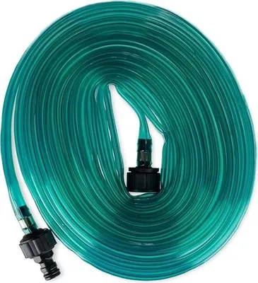 Produktbild von Flacher Sprühschlauch 15 Meter – Tropfschlauch mit Löchern für den Garten – Bewässerungsschlauch Grün