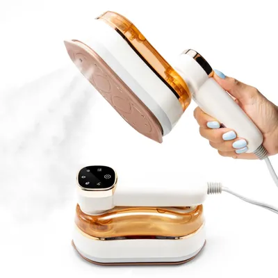 Produktbild von 2-in-1 Dampfglätter & Reisebügeleisen 1200W, Faltbare Tragbare Dampfbürste (20s Schnellaufheizung, 180ml, 120V) für Kleidung, Reise & Urlaub