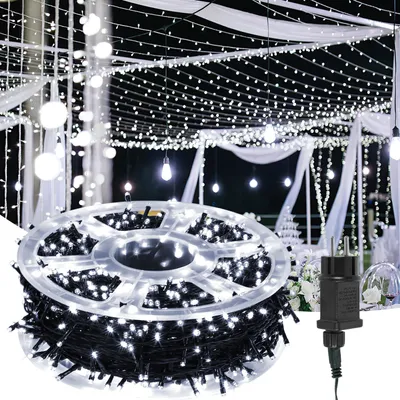 Produktbild von Peviasot 20M LED Lichterkette 200LEDs 8 Modi mit Memory Funktion, Weihnachten Party Garten Bedienung Funkelnder Sterneffekt Deko Kaltweiß