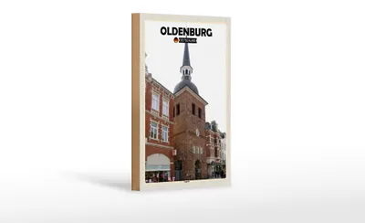 Produktbild von Holzschild Städte Oldenburg Lappan Architektur Dekoration 12x18 cm