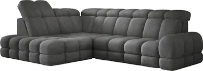 Produktbild von DomoHome Ecksofa Tollo Graphit Anthology-Stoff Linke Seite 302x217x105 cm, L-Form Sofa mit Schlaffunktion, Bettkasten 120x85x17 cm, Elektrisch Verstellbar