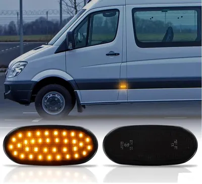 Obrázok produktu pre 2x LED bočné smerové svetlá ČIERNE pre Mercedes Sprinter W907 W910 (modelové roky 2018 a novšie)