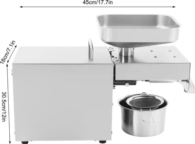 Produktbild von Ölpresse Maschine - Automatische Ölpress / Ölextraktor - 610W 220V Bürstenloser Motor - Temperatur 40–240°C - LED Display - Gewerbliche Freistehende Tischmaschine - Silber