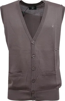 Produktbild von 6319K Gilet Strickjacke uomo BEVERLY HILLS POLO CLUB grau ärmelloser Pullover Mann