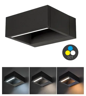 Obrázok produktu pre Solight Čierne fasádne LED svietidlo 7W IP54 CCT WO806