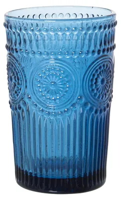 Produktbild von Set aus 6 hohen Gläsern in Blau zum Trinken