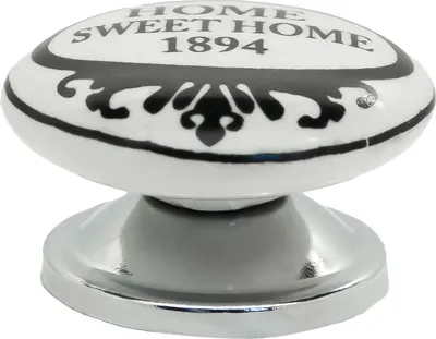 1 Möbelknopf, Möbelgriff, Möbelknopf, Knauf Keramik 37 mm, Home Sweet Home #1111