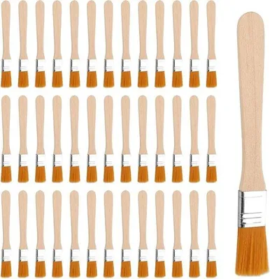 Obrázok produktu pre 40 malých štetcov 13,5 cm ploché štetce maliarske štetce - umelecké potreby - drevená rukoväť