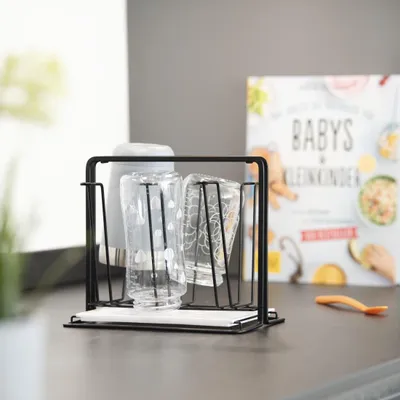 Obrázok produktu pre Hama 00111459, Odkvapkávač, Skriňa, Stolný, Poháre, Čierna, Biela, Kov