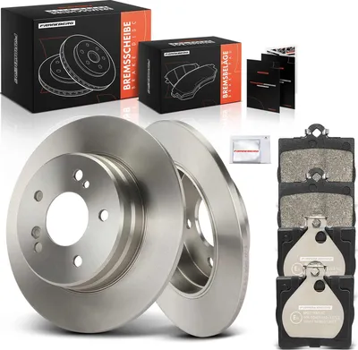 Obrázek produktu pro Frankberg 2x brzdové kotouče 4x brzdové destičky zadní náprava pro Mercedes-Benz W202 W203 CL203 S202 CL203 C208 C209