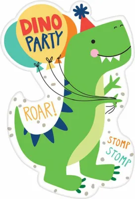 Obrázek produktu pro Amscan 8 Pozvánky a obálky Dino-Mite