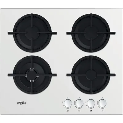 Obrázok produktu pre Whirlpool AKT 625/WH - Schwarz - Weiß - Integriert - 60 cm - Gaskochfeld - Gusseisen - 4 Zone(n)