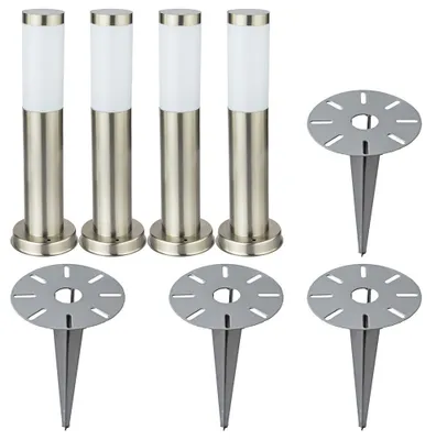 Produktbild von 4er Set Stehleuchten, Edelstahl, Erdspieß H 45 cm