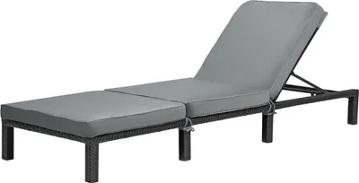 Produktbild von SVITA PEACH Gartenliege Sonnenliege Relaxliege Polsterauflage Klappbar Polyrattan Schwarz