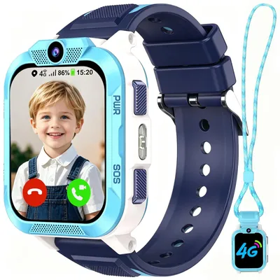 Produktbild von 4G Smartwatch Kinder mit GPS und Telefon SOS-Taste Schulmodus Himmelblau
