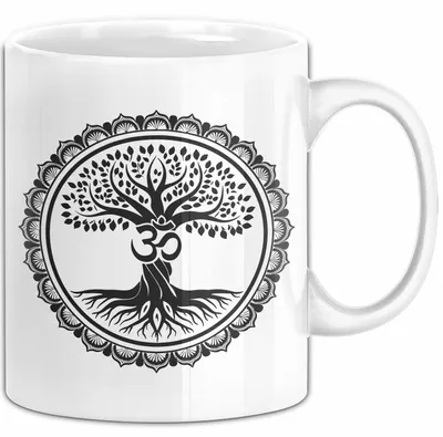 Produktbild von Yoga Lebensbaum-Yoga Om Keltisch Spirituelle Tasse (Weiß)