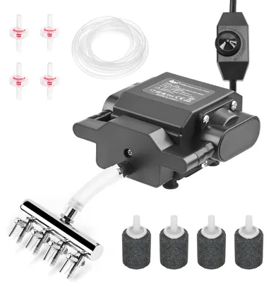 Aquarium-Luftpumpe 18W, 4 Ausgänge, 1500 l/h, für Teiche bis 3800 l