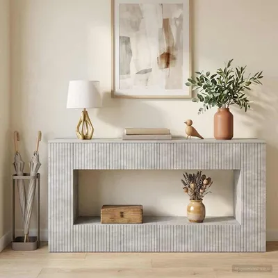 Produktbild von vidaXL Konsolentisch Betongrau 155 x 29 x 74 cm Holzwerkstoff
