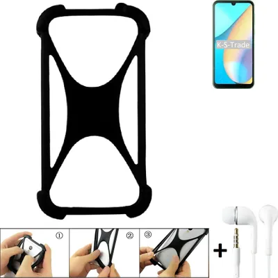 Produktbild von K-S-Trade Handy-Hülle + headphones kompatibel mit Blackview OSCAL C20 Schutz-Hülle Bumper Silikon Cover Case Silikoncase Silikonbumper TPU Softcase