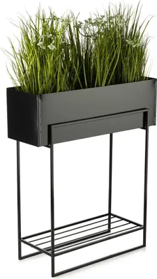 Obrázok produktu pre HowHomely | Stojan na kvety, stojan na rastliny, stojan na rastliny čierny - 72 cm, stojan na kvety kovový, kvetinový stĺp