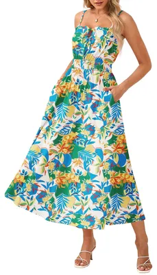 Produktbild von Solidchoice - Bohème-Blumenkleid mit Spaghetti-Trägern
