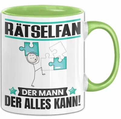 Produktbild von Rätselfan Tasse Geschenk für Rätselfan Der Mann Der Alles Kann Geschenkidee zum Geburtstag (Grün)