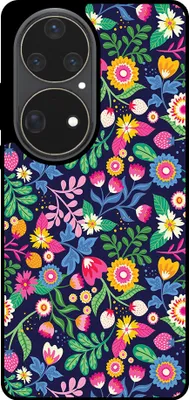 Produktbild von Smartphonica Handytasche Passend für Huawei P50 Pro mit Blumendruck - TPU zurück Abdeckung Fall Blumendesign