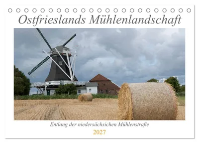 Produktbild von Ostfriesische Mühlenlandschaft (Tischkalender 2027 DIN A5 quer), CALVENDO Monatskalender