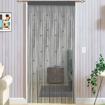 Image de Kralengordijn Moustiquaire - 90 x 245 cm - gris - moustiquaire pour portes - rideau de porte de balcon décoratif