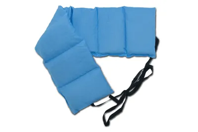Produktbild von Traubenkernkissen 7-Kammer mit Band, 65x15 hellblau. Wärme-Kissen, Körnerkissen, Gürtel zum Binden