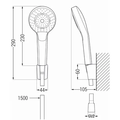 Obrázok produktu pre Mexen R-05 bodová sprchová súprava, biela- 785055052-20