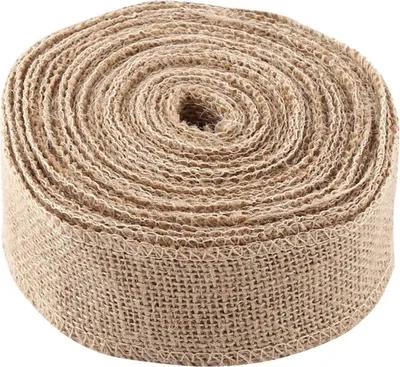 Produktbild von Jute Tischläufer mit gesäumtem Rand, 10 Meter Rolle, 5 cm breit, ideal für Geschenke, Dekoration und Veranstaltungen