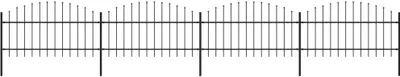 Immagine prodotto di Recinzione da Giardino con Punta a Lancia in Acciaio 714,5x125 cm Nero