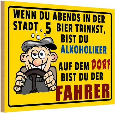 Produktbild von vianmo Holzschild 20x30 cm wenn du abends 5 Bier trinkst Essen Trinken