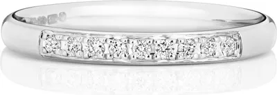 Produktbild von 9 Karat (375) Weißgold Halb Eternity Diamant Trauring/Ehering/Hochzeitsring Brillant-Schliff 0.10 Karat GH - SI3-I1, 55 (17.5); TRS187849KWRSO
